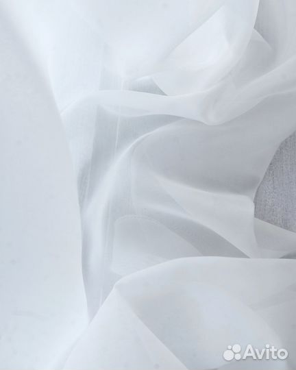 Вуаль белый тюль с утяжелителем органза