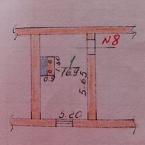 1-к. квартира, 16,9 м², 1/2 эт.