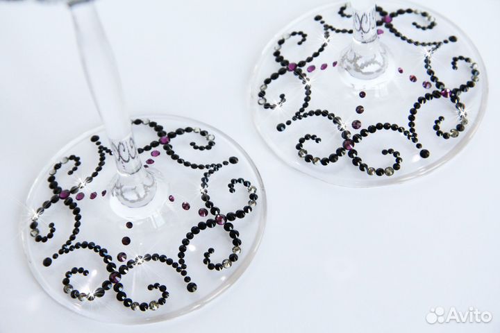 Фужеры бокалы для вина ручная работа