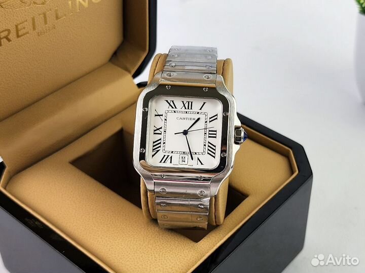 Часы мужские Cartier Santos de Santos белые