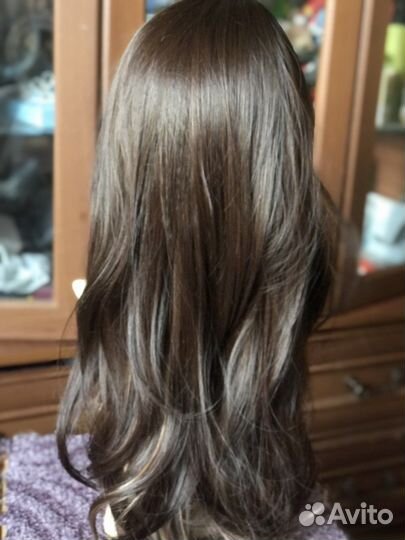 Парик каштан новый длинный стильный