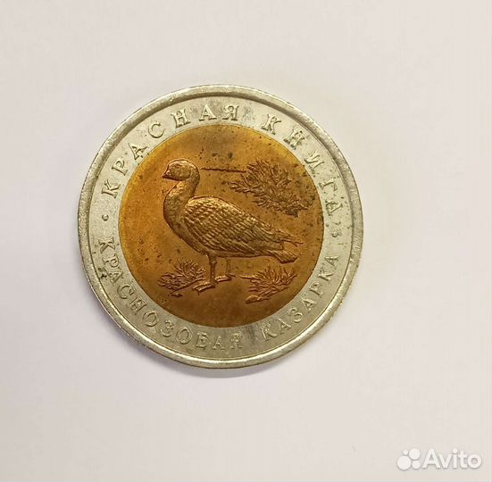 10 рубл 1992 год Красная книга Казарка