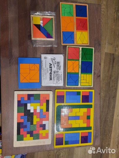 Деревянные игры (тетрис, сложи квадрат, танграм)