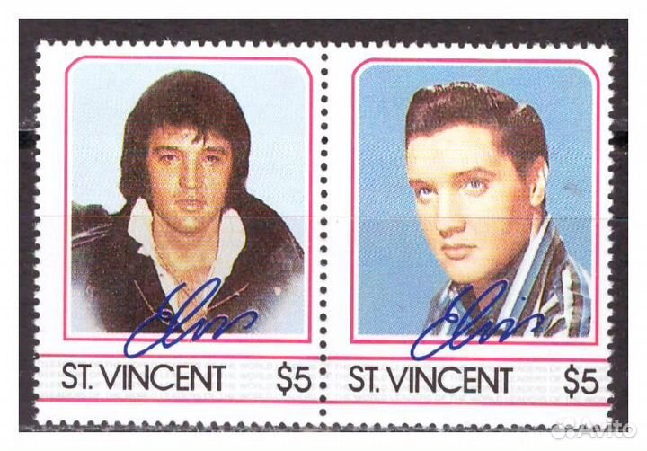 Элвис Пресли и Майкл Джексон на почтовых марках