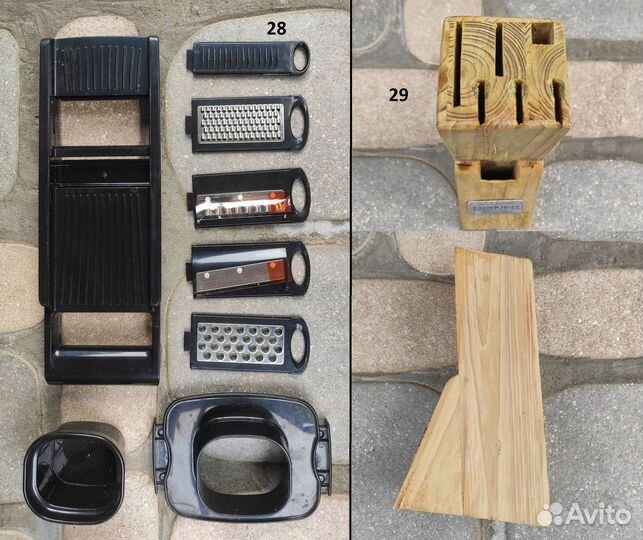 Вилки, бидоны, вазы, доски, другая кухонная утварь