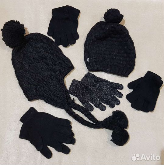 Комплект шапка, шарф, перчатки для девочки 6-10
