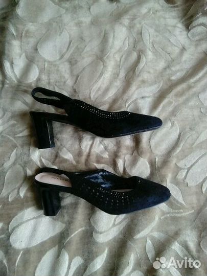 Босоножки, верх натуральный велюр