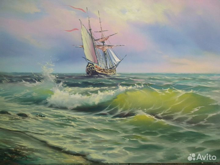 Морской пейзаж 60х90 холст масло