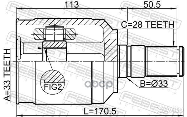 2211-XM12LH ШРУС внутренний левый к-кт Kia Sor