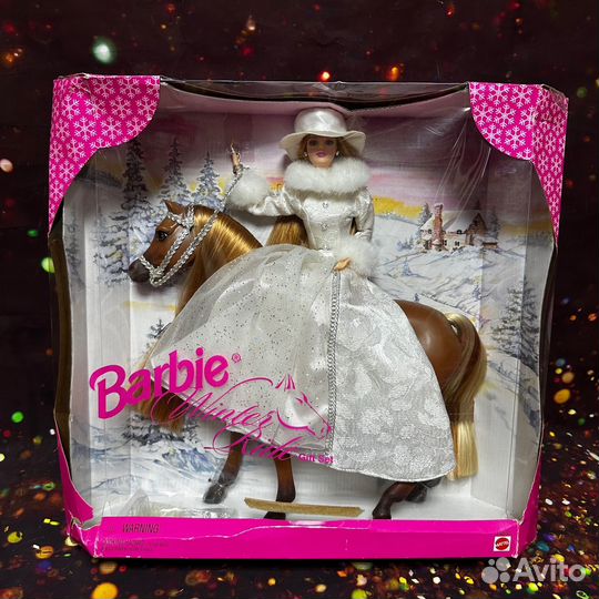 Барби 90х с лошадью Winter Ride Barbie