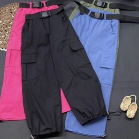 Стильные брюки карго для девочки 128-134