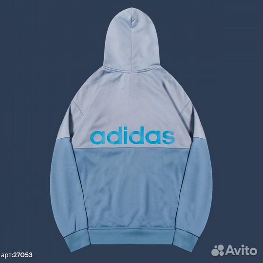 Худи sport adidas спортивный сине голубой 52(L/XL)