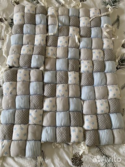 Комплект бортики, постельное и балдахин в кроватку