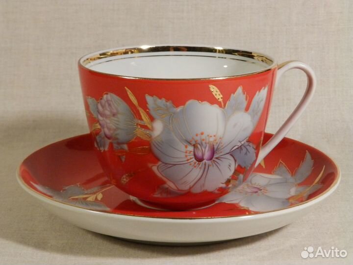 Чайная пара Мальва комплект 6шт,1962,Барановка