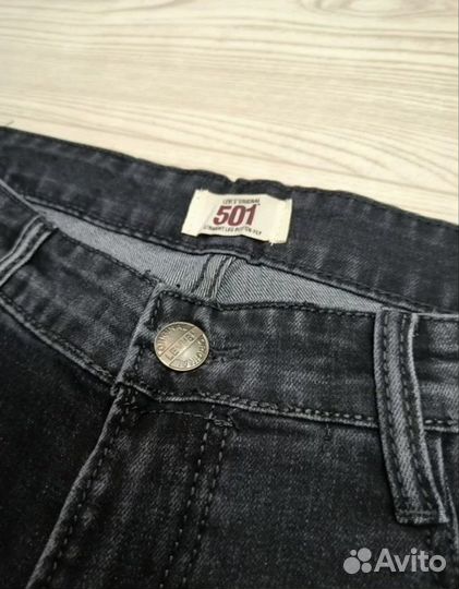 Джинсы Levi's 501 оригинальный серый Strech W32-38