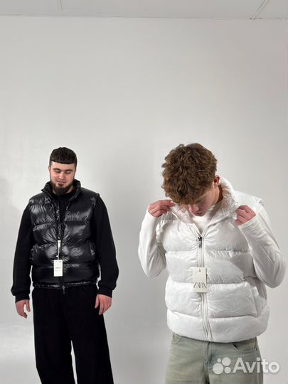 Жилетка Zara x Moncler белая