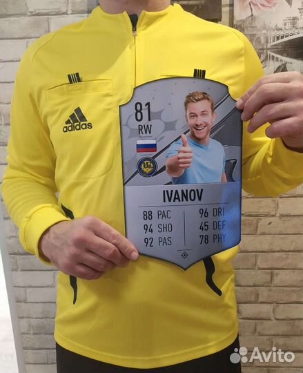 Магнитная карточка фифа с вашими данными и фото