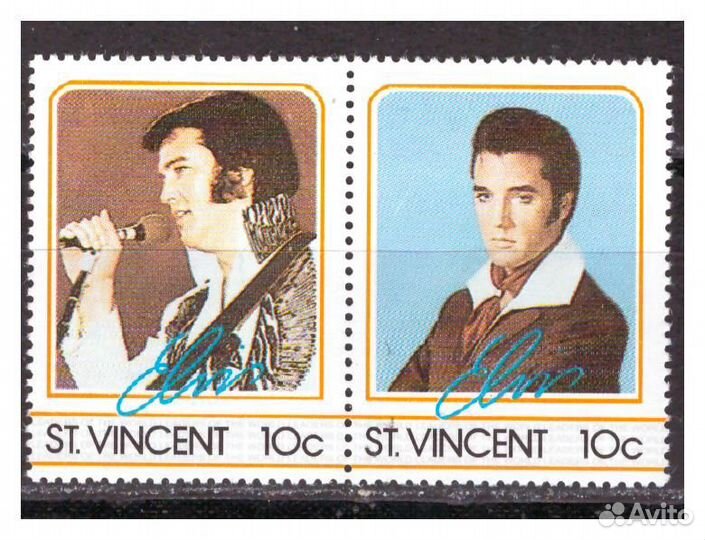 Элвис Пресли и Майкл Джексон на почтовых марках