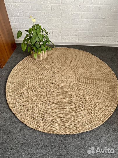 Ковер из джута круглый 125см