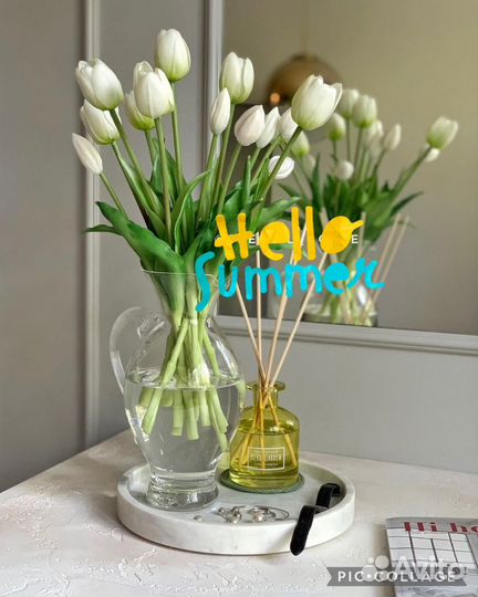 Тюльпаны силикон искусственные 39см