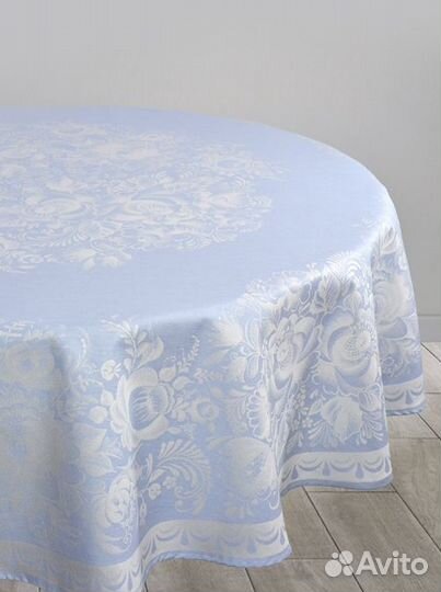 Скатерть жаккардовая т-синяя