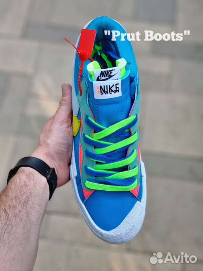 Nike sacai x Kaws Blazer Low Sneakers Neptune Blue