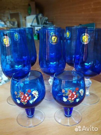 Бокалы зав. Гусь Хрустальный кобальт