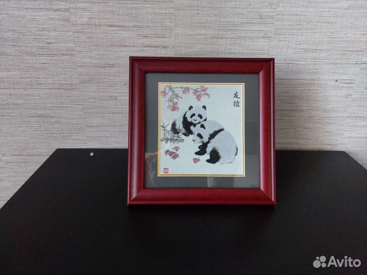 Картина с пандами, в подарочной коробке