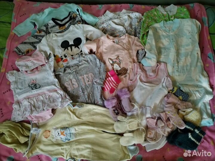 Огромный пакет вещей для девочки от 0 до 9 месяц