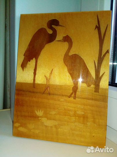 Картина натуральное дерево с инкрустацией СССР