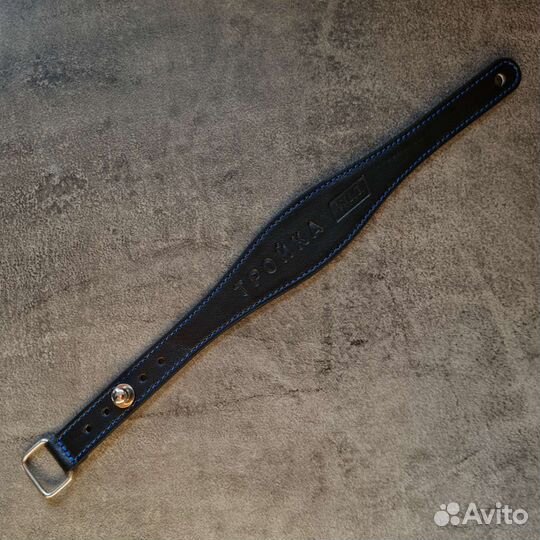 Кожаный браслет Тройка метро Москвы