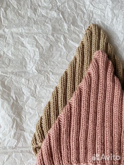 Шапка эльф/гномик вязаная для новорожденного