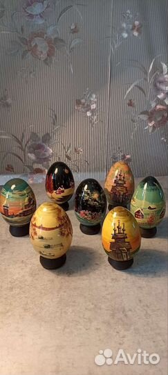 Деревянные расписные яйца