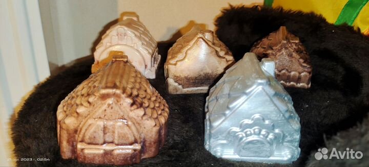 Новогодние пряничные домики из гипса