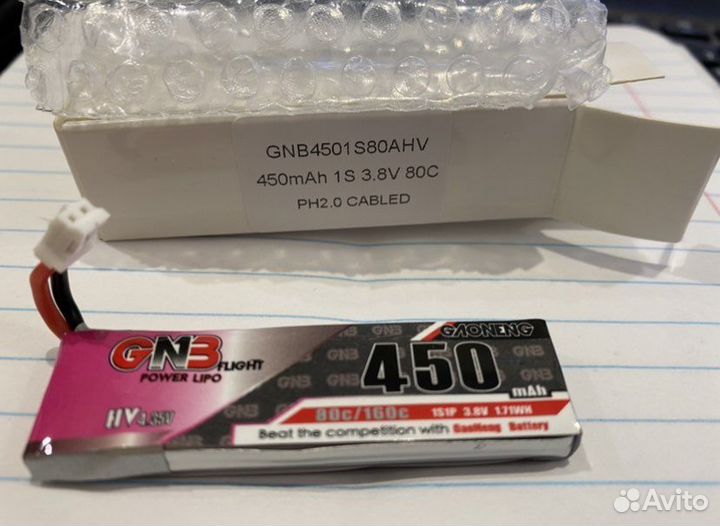 Новый аккумулятор lipo 1s PH2.0 GNB27 для FPV