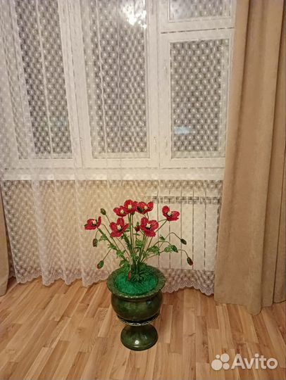 Маки из бисера