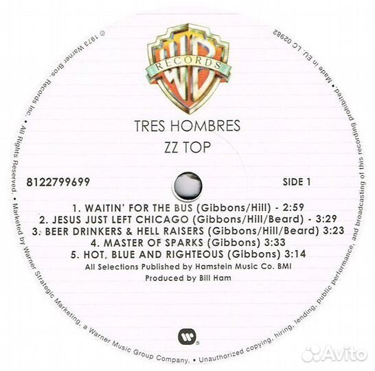 Виниловая пластинка ZZ Top tres hombres (180 Gram