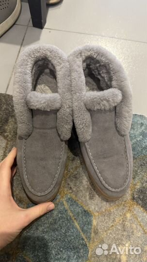 Меховые лоферы 38