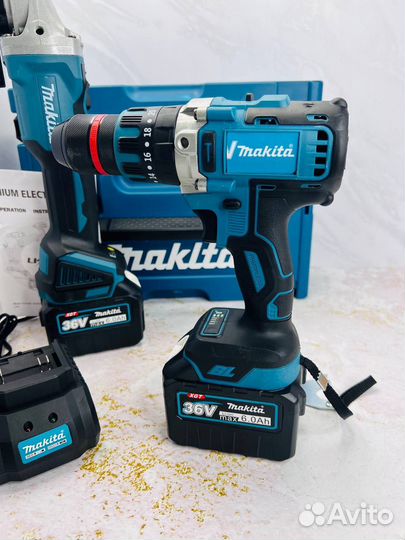 Набор Makita 2 в 1 Шуруповерт Ледобур+Ушм Болгарка