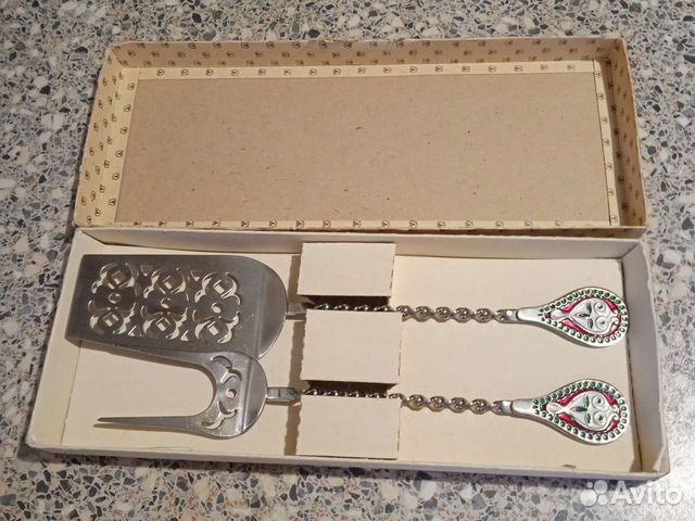 Советский набор приборов для торта новый