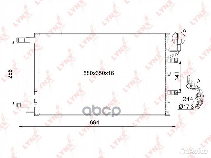 Радиатор кондиционера RC0064 lynxauto