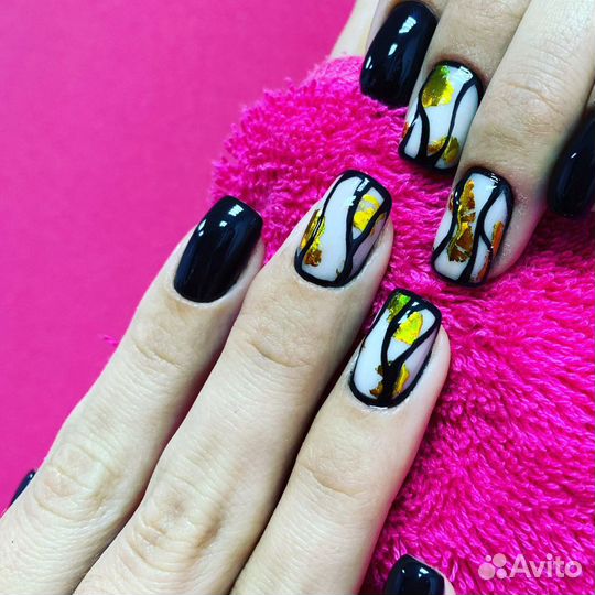 Маникюр комбинированный, аппаратный, наращивание,р