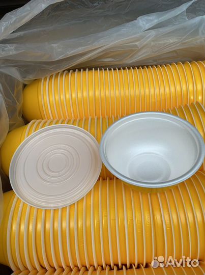 Миска 500мл вспенка с коутингом для горячих и холо