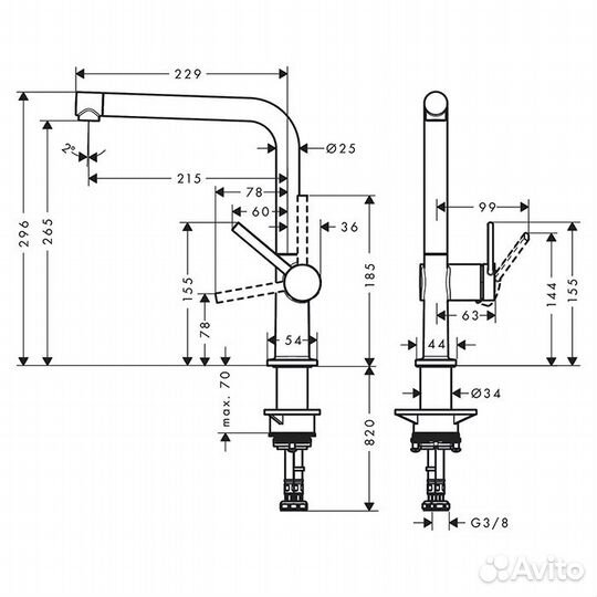 Hansgrohe talis M54 Смеситель/ кухни 72840670