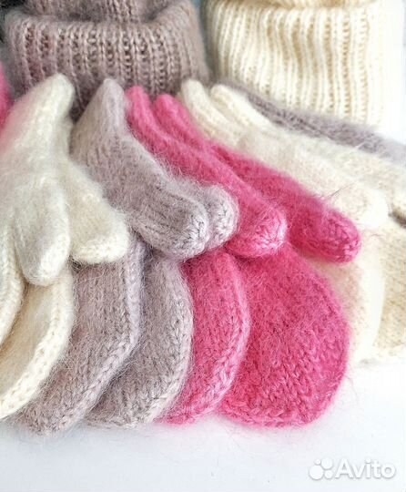 Варежки вязаные ручной работы