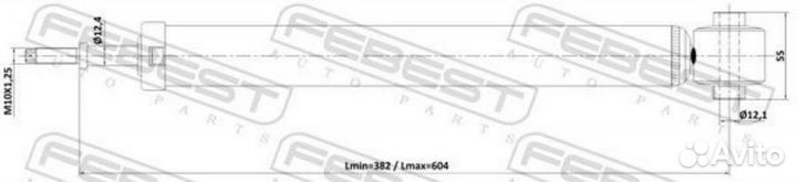 Febest 12110004R Амортизатор задний GAS.twin tube