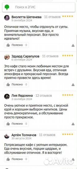 Инвестиции 72 пр./год. Сеть кафе и столовых