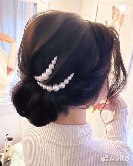 Жемчужные шпильки. Украшения для прически