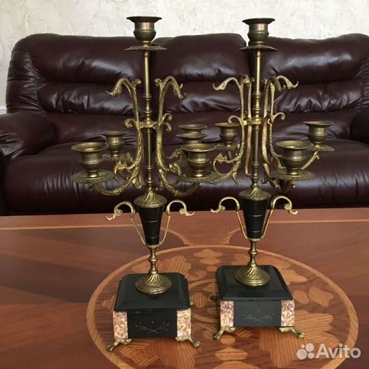 Канделябр пара на пять свечей старинные