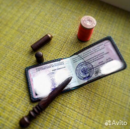 Кожаная обложка на удостоверение, обложка из кожи